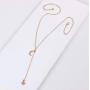 Jakawin Moon Pendant Necklace Jewelry Chain with Crystals for Women and Men NK015