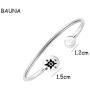 BAUNA Nautical Theme Jewelry Compass Anchor Cuff Bracelet Sailor Gift Inspirational Gift for Women Girls