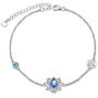 Sterling Silver Lotus Flower Bracelet for Women, Yoga Jewelry Gift for Her with September Birthstone Crystal from Austrian