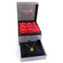 I Love You 100 Languages 18k Gold Plated Necklace with Roses Gift Box