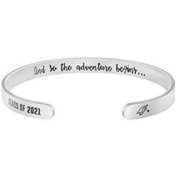 Joycuff Graduation Gifts for Her High School Grade Jewelry Inspirational Mantra Cuff Bracelet