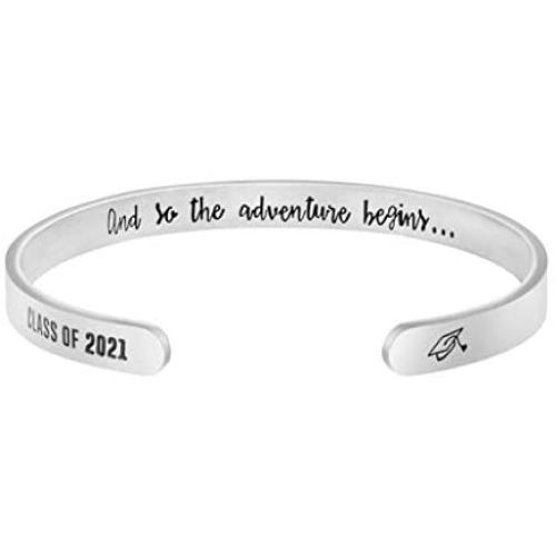 Joycuff Graduation Gifts for Her High School Grade Jewelry Inspirational Mantra Cuff Bracelet