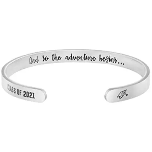 Joycuff Graduation Gifts for Her High School Grade Jewelry Inspirational Mantra Cuff Bracelet