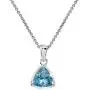 Sterling Silver Genuine or Synthetic Gemstone 8mm Trillion Bezel-Set Dainty Pendant Necklace Sterling Silver Genuine or Synthetic Gemstone 8mm Trillion Bezel-Set Dainty Pendant Necklace