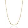 Miabella 18K Gold Over Silver Italian Singapore Bead Chain Station Necklace for Women Teen 16, 18, 20, 22, 24, 26, 30 Inch Made in Italy