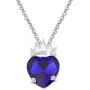 FAADBUK Descendants Lover Gift Descendants Peach Heart Crystal Pendant Crown Necklace Evie Red Heart Ocean Heart Necklace for Friend Family