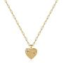 Hidepoo Birth Flower Necklaces for Women, 14K Gold Plated Dainty Paperclip Chain Engraved Floral Heart Necklace Simple Birth Month Flower Pendant Necklace Personalized Jewelry Birthday Gift for Women
