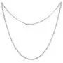 Edforce Stainless Steel Womens 3 mm Figaro Link Chain Necklace, 24''