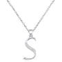 Cat Eye Jewels Big Lettle A M Initial Necklace 925 Sterling Silver Name Cubic Zirconia CZ Pendant Gifts Necklaces Jewelry for Boys Girls Women