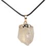 JOE FOREMAN Natural Raw Crude Lemon Quartz Crystal Reiki Pendant Necklace for Women Dowsing Chakra Pendulum for Divination Real Stone Energy Healing