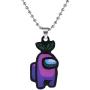 COMTRUDE Among Us Color Necklace, Premium Stainless Steel Amongus Game Pendant Chain for Strategy Casual Game Lovers (Bead Chain)