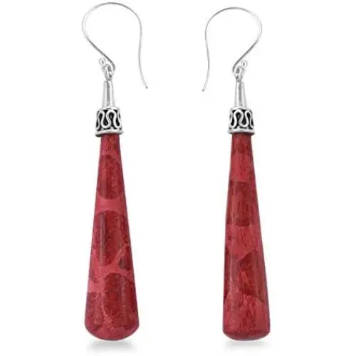 Shop LC Fashion Dangle Drop Earrings 925 Sterling Silver Coral Prom Jewelry for Women Mothers Day Gifts