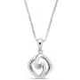 925 Sterling Silver Diamond Accent Free-form Square Pendant Necklace with 18'' Chain (I Color, I1 Clarity) 925 Sterling Silver Diamond Accent Free-form Square Pendant Necklace with 18'' Chain (I Color, I1 Clarity)