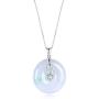 Sterling Silver Jade Pendant Protect Safety Charm Jade Clasp Advanced Jewelry Necklace for Women, 18'' Chain