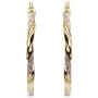 LeCalla Sterling Silver Jewelry Two Tone Light Weight Italian Design Hoop Earrings for Women