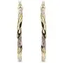 LeCalla Sterling Silver Jewelry Two Tone Light Weight Italian Design Hoop Earrings for Women