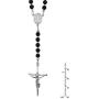 Faithful Devotion Rosary Simulated Black Onyx .925 Sterling Silver Pendant Necklace