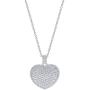 Elmas Round Natural Diamond Sterling Silver Diamond Heart Love Pendant Necklace for Teens Womens