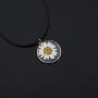 CENWA Daisy Flower Necklace Real Dried Flower Black Leather Necklace Handmade Pressed Flowers Jewelry Gift for Nature Lovers Mori Girl