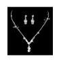 Barode Womens Bridal Wedding Necklace Earring Set Silver Shiny Rhinestone Necklaces Bride Crystal Jewelry Accessories for Women and Girls