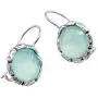 Joolala Aqua Blue Chalcedony Dangling Silver Earrings – 925 Silver Hanging Earrings for Women – Premium Quality and Sturdy – Elegant, Modern Design – Ideal for Office, Special Occasions