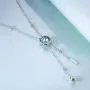 AOBOCO Y Necklace Sterling Silver Lariat Necklace with Swarovski Crystal,Fine Jewelry Gift for Women Girls AOBOCO Y Necklace Sterling Silver Lariat Necklace with Swarovski Crystal,Fine Jewelry Gift for Women Girls