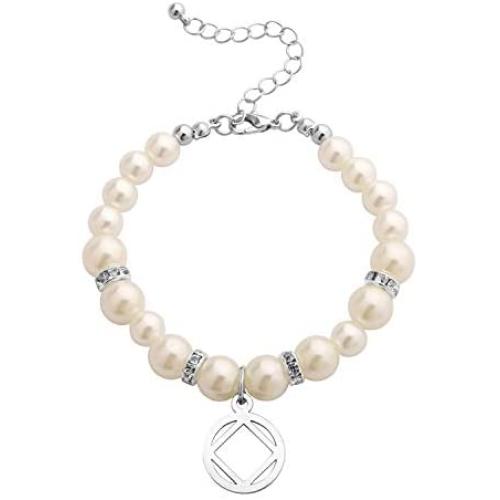 BAUNA Sobriety Gift Narcotics Anonymous Jewelry NA Symbol Pendant Bracelet Inspirational Recovery Gift