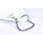 Platinum Plated White Cubic Zirconia Tennis Bracelet Simulated Sapphire Emerald Slider Bangle Bracelet for Women Girls