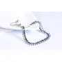 Platinum Plated White Cubic Zirconia Tennis Bracelet Simulated Sapphire Emerald Slider Bangle Bracelet for Women Girls