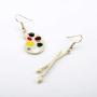 DAMLENG Charm Chic Artist Matte Gold Palette Paint Brush Dangle Drop Earrings for Women Girls Artist Art Teacher Statement Jewelry Gifts