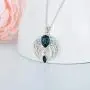 AOBOCO Moon Necklace Sterling Silver Celtic Knot Crescent Moon Goddess Pendant Irish Good Luck Necklace for Women Mom Wife, Embellished with Crystals from Austria