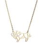 La Menagerie Lion Gold Origami Jewelry & Gold Geometric Necklace – 18 Karat Plated Gold Necklace & Lion Necklaces for Women – Lion Necklace for Girls & Origami Necklace