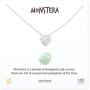 MUSTHAVE Monstera Leaf 18K Gold Plated Necklace with Message Card, Yellow and White Color, Anchor Chain, Best Gift Necklace, Size 16 inch + 2 inch Extender, Monstera Leaf Pendant, Gift Card