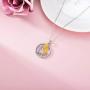 RMREWY 925 Sterling Silver Sunflower Necklace Round Shape Pendant Necklace You are My Sunshine Symbol for Women Girlfriend Wife Mother Her Birthday Gifts