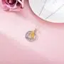 RMREWY 925 Sterling Silver Sunflower Necklace Round Shape Pendant Necklace You are My Sunshine Symbol for Women Girlfriend Wife Mother Her Birthday Gifts