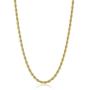 The Bling Factory 4.9mm 24k Yellow Gold Plated Stainless Steel Twisted Rope Chain Necklace + Gift Box
