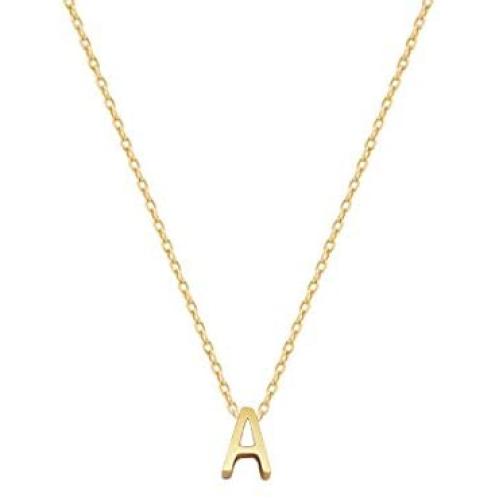 Small Initial Necklace 18K Gold Plated Stainless Steel Tiny Letter Necklace Personalized Monogram Name Necklace for Women Girls