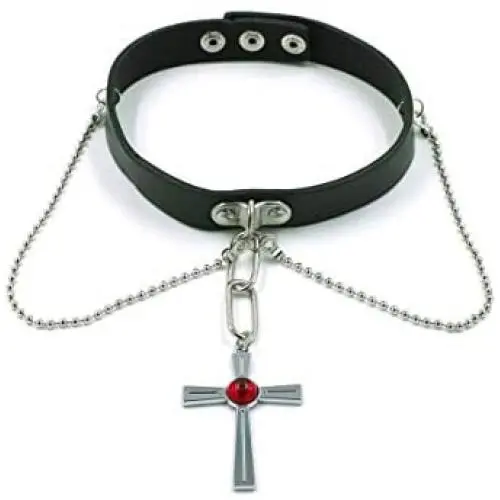 Necklace PU Leather Metal Chain Anime Character Cosplay for Adults Necklace PU Leather Metal Chain Anime Character Cosplay for Adults