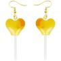 Funny Heart Lollipop Drop Dangle Earrings Set Ball Candy Multicolor Resin Cartoon for Women Girl Exaggerated Friendship BFF Food Jewelry