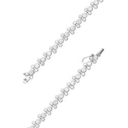 Disney Mickey Mouse Jewelry for Women and Girls, Sterling Silver Cubic Zirconia Tennis Bracelet,