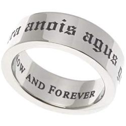 Joyful Sentiments Love Jewelry Stainless Steel Now and Forever Posey Ring