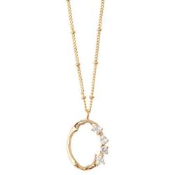 ORDOR /14K Yellow-Gold-Plated/Womens Necklace 19.7'' Length/Pendant 0.60''x0.79''/Nickel Free/Brass, Cubic Zirconia(White Color)