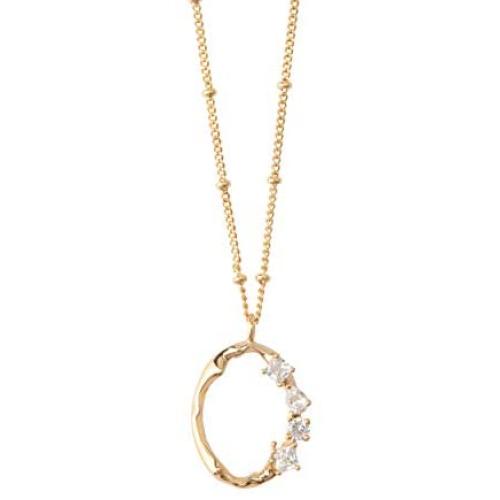 ORDOR /14K Yellow-Gold-Plated/Womens Necklace 19.7'' Length/Pendant 0.60''x0.79''/Nickel Free/Brass, Cubic Zirconia(White Color)