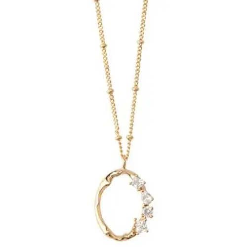 ORDOR /14K Yellow-Gold-Plated/Womens Necklace 19.7'' Length/Pendant 0.60''x0.79''/Nickel Free/Brass, Cubic Zirconia(White Color)