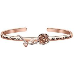 HOLLP The Originals Inspired Jewelry Vampire Girl Rose Bracelet Team Damon Since 1864 Bracelet Gift for TV Fans