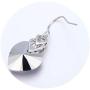Scarlvambo Womens Elegant Love Heart Prom Dangle Earrings Cubic Zirconia Bermuda Blue Crystals