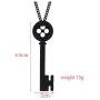 Coraline Key Necklace Girls Button Key Metal Pendant Sweater Chain Present for Child (Black)