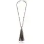 RIAH FASHION Bohemian Tassel Statement Necklace - Lightweight Fabric Faux Suede Fringe Long Bead Chain RIAH FASHION Bohemian Tassel Statement Necklace - Lightweight Fabric Faux Suede Fringe Long Bead Chain