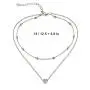 Yfe Heart Pendant Necklace Heart Layered Necklace Choker for Women and Girls Satellite Necklace Jewelry (Silver)