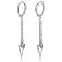 Xusamss Punk Jewelry Stainless Steel Huggie Hinged Earrings Spike Triangle Dangle Drop Earrings